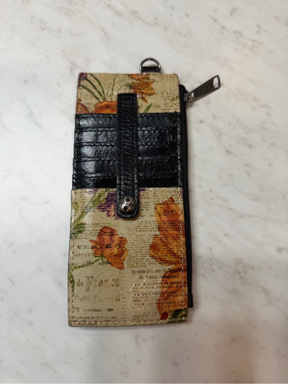 Patricia Nash Floral Butterfly Leather Card Holder ID Wallet Coin Purse